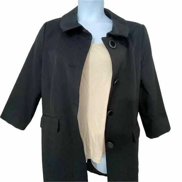 Apostrophe 3/4 Sleeve women’s  Black Overcoat size Large - Picture 1 of 10